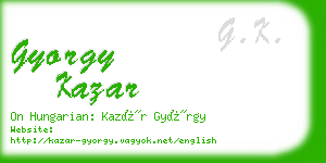 gyorgy kazar business card